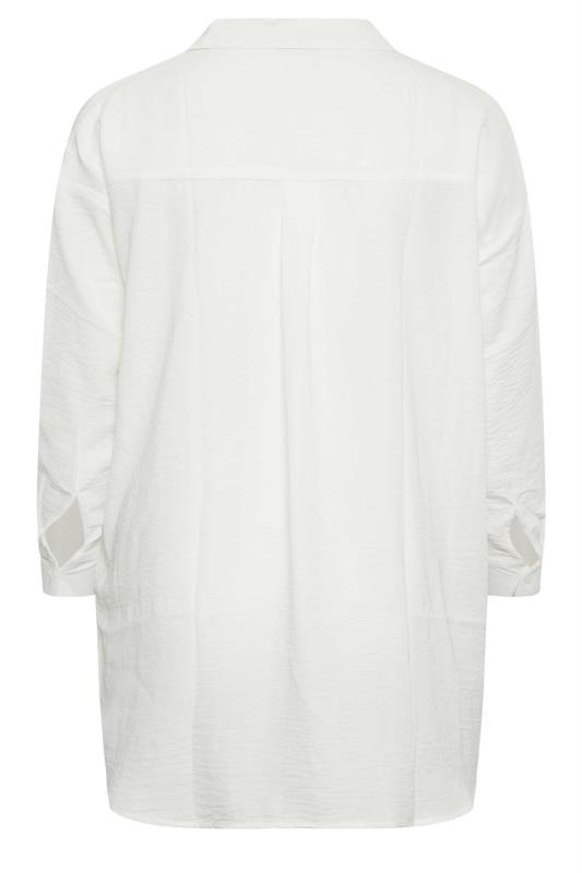 YOURS Plus Size White Oversized Boyfriend Shirt | Yours Clothing 7