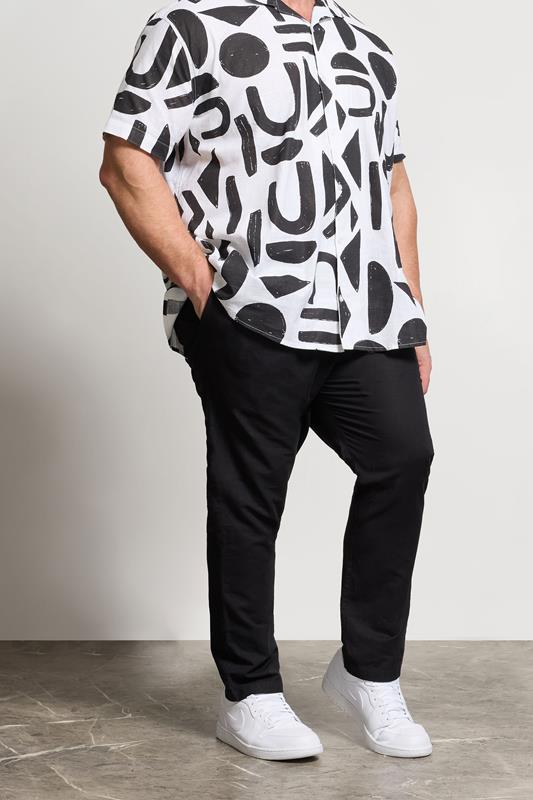 BadRhino Big & Tall Black Linen Formal Trousers