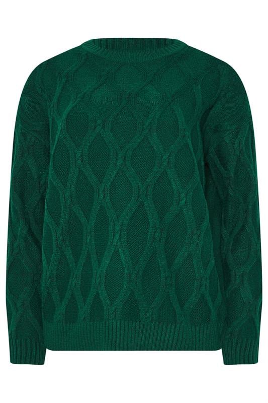 LTS Tall Dark Green Cable Knit Jumper | Long Tall Sally 5