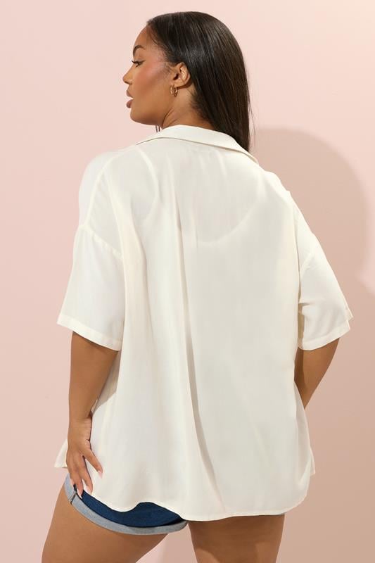 YOURS Plus Size Buttermilk Yellow Chambray Shirt | Yours Clothing 4