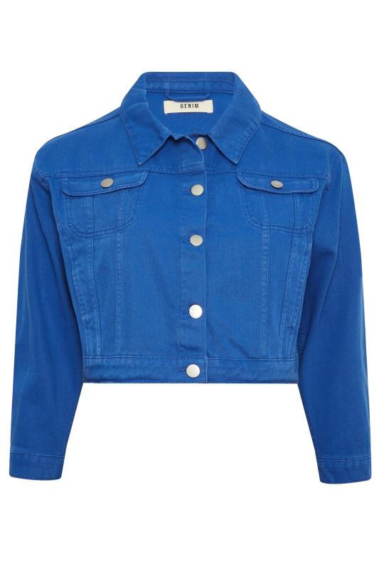 YOURS Plus Size Cobalt Blue Cropped Denim Jacket | Yours Clothing 6