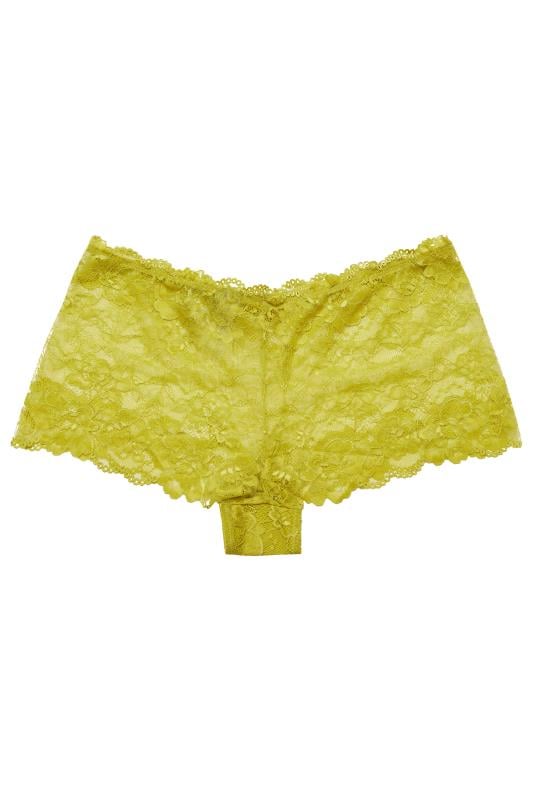 Plus Size  City Chic Yellow Lace Brief Shorts