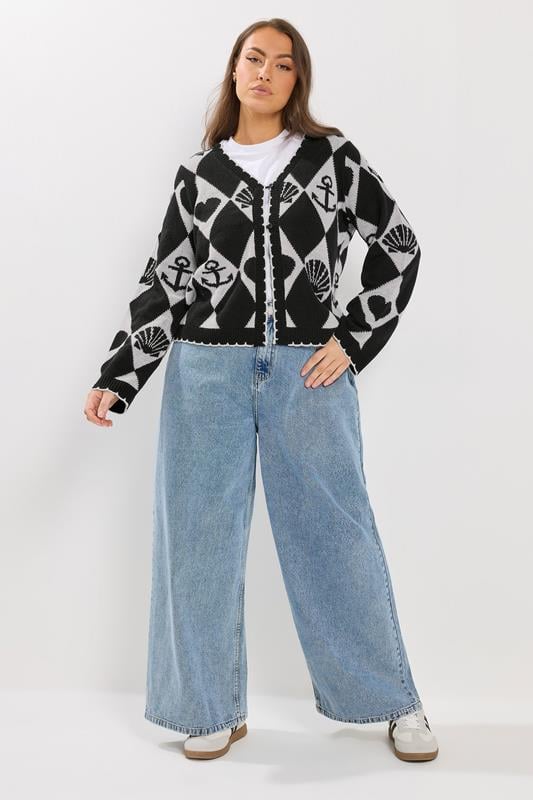 YOURS Plus Size Sailor Print Cardigan | Yours Clothing 1