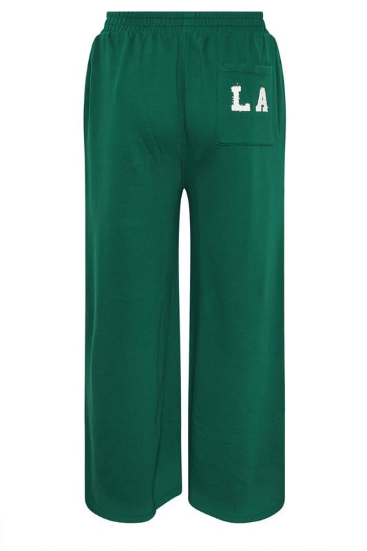 YOURS Plus Size Green 'LA' Wide Leg Joggers | Yours Clothing 7
