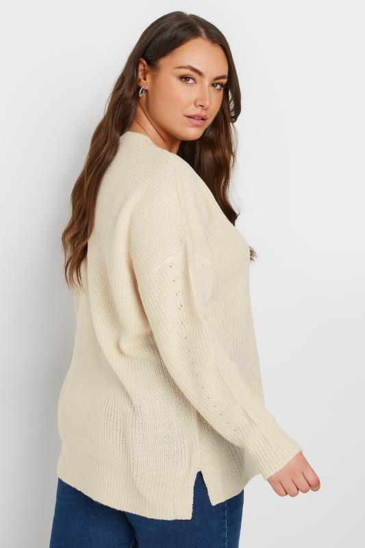 YOURS Plus Size Stone Brown Knitted Jumper | Yours Clothing 4