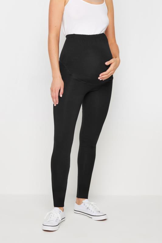 LTS Tall Black Maternity Premium Cotton Leggings | Long Tall Sally 1