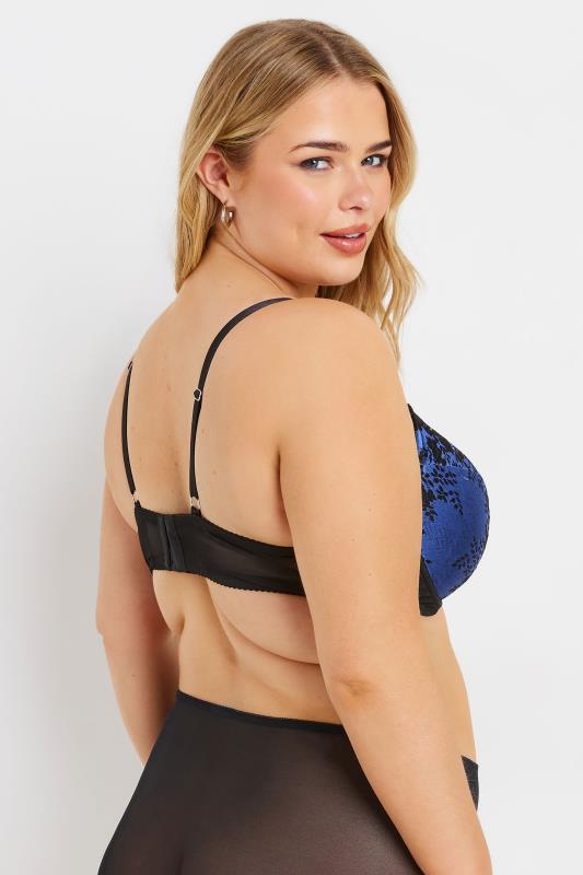 YOURS Plus Size Navy Blue Lace Padded Bra | Yours Clothing  3