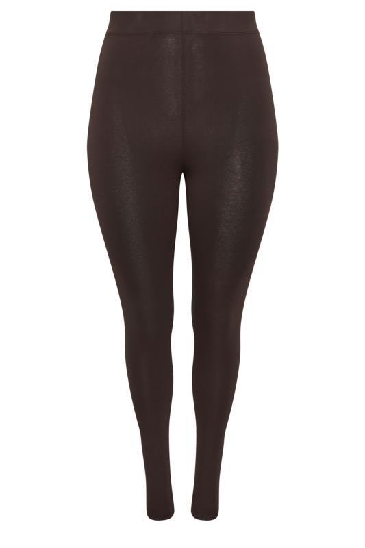 YOURS Plus Size Chocolate Brown Leggings | Yours Clothing  4