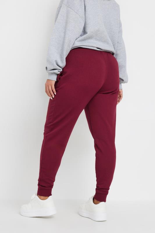 YOURS Plus Size Red Elasticated Cuffed Joggers | Yours Clothing 3