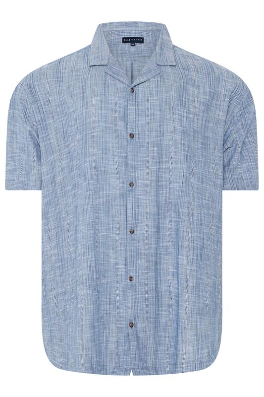 BadRhino Big & Tall Blue Textured Stripe Shirt