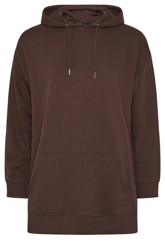 YOURS Plus Size Chocolate Brown Hoodie | Yours Clothing 5