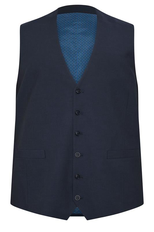 D555 Big & Tall Black Suit Waistcoat | BadRhino 4