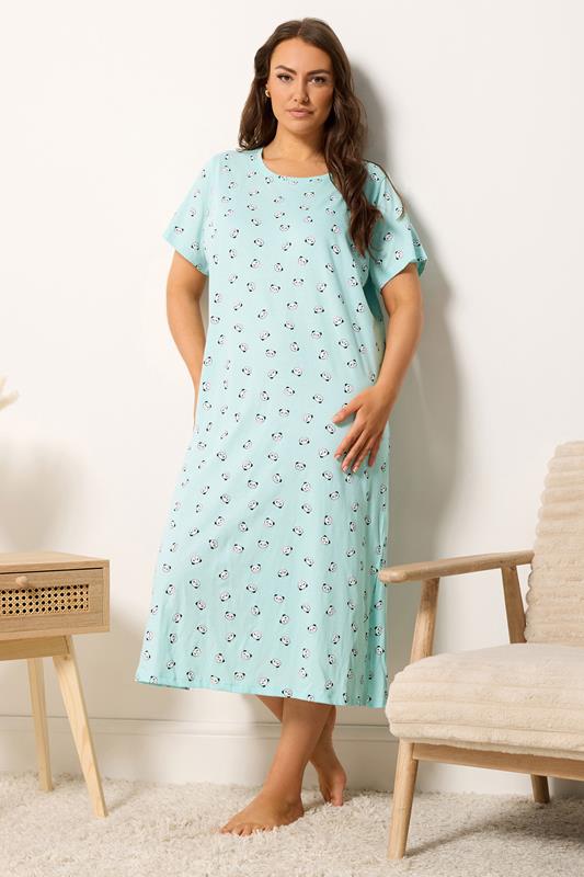  YOURS Curve Blue Panda Midaxi Nightdress