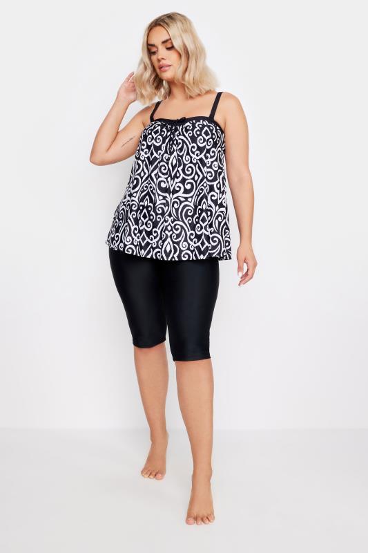 Plus Size Black Long Swim Shorts | Yours Clothing 2