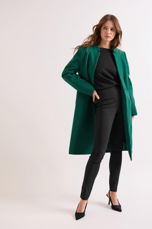 Women's  M&Co Emerald Green Midi Formal Coat