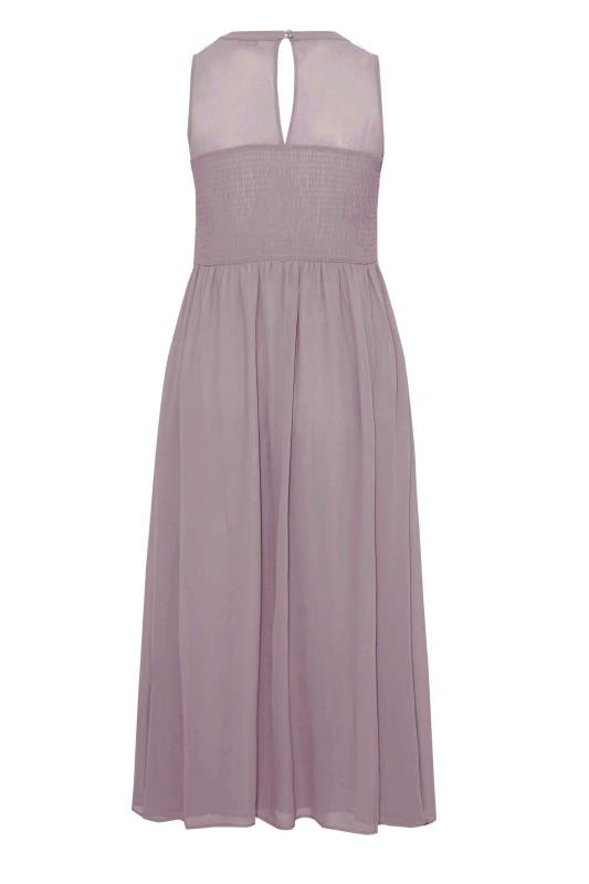 Plus Size YOURS LONDON Curve Purple Lace Front Chiffon Maxi Dress | Yours Clothing  9