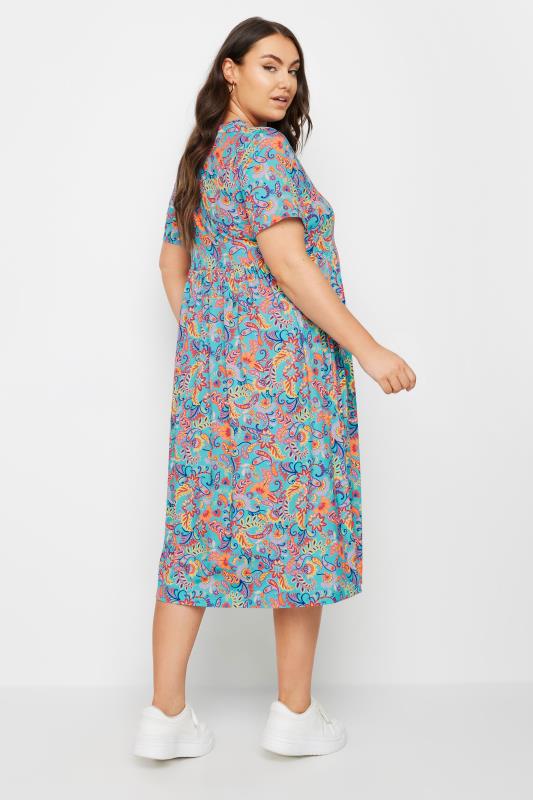 YOURS Plus Size Blue Paisley Print Smock Dress | Yours Clothing 3