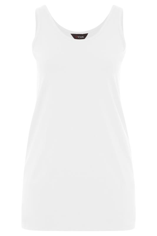 Plus Size White Longline Vest Top | Yours Clothing 2