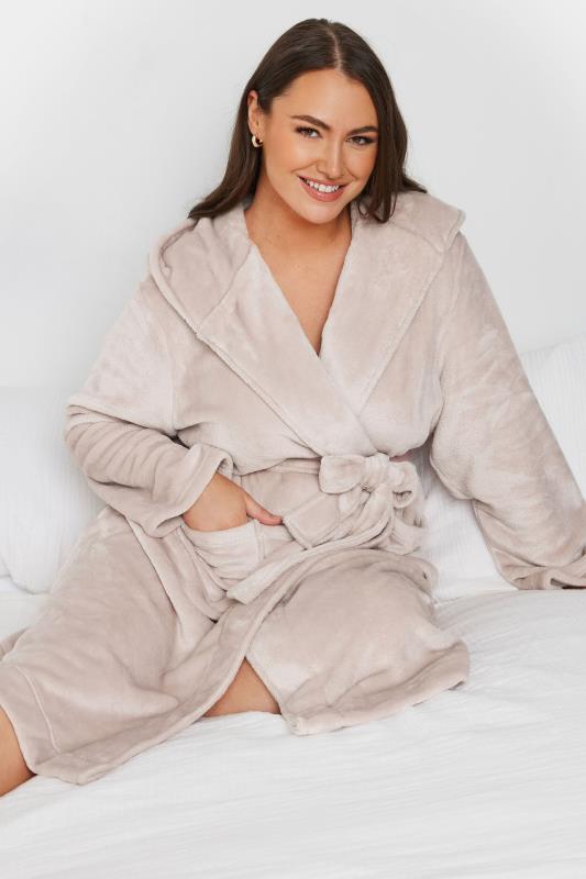 YOURS Plus Size Pink Hooded Dressing Gown | Yours Clothing 2