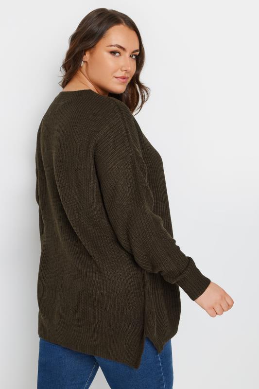 YOURS Plus Size Chocolate Brown Knitted Jumper | Yours Clothing 4