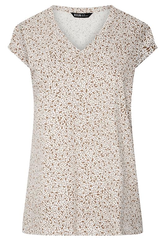 YOURS Plus Size Ivory White Pebble Print Blouse | Yours Clothing 1