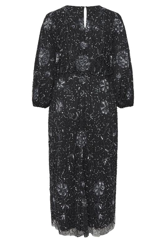 Niimee Curve Black Embellished Long Sleeve Dress 6