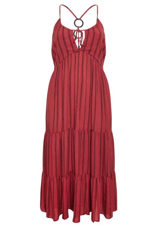 Evans Rust Orange Stripe Smock Maxi Dress 5