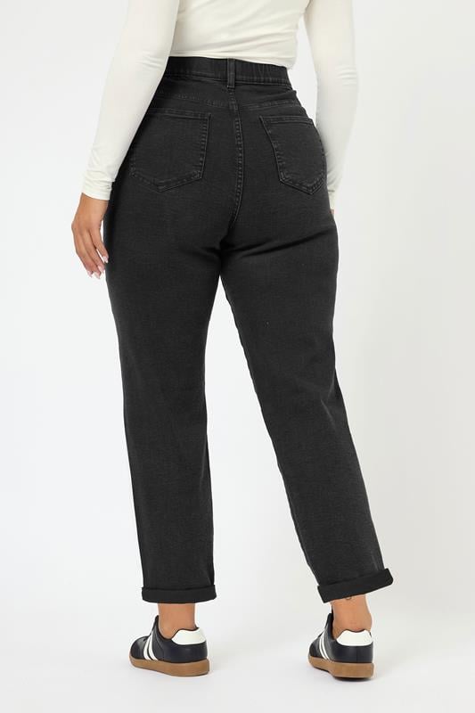 YOURS Plus Size Black Washed Boyfriend Jeans | Yours Clothing 5
