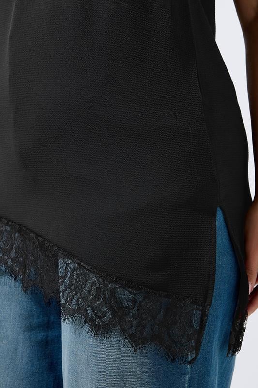 LIMITED COLLECTION Plus Size Black Asymmetric Vest Top | Yours Clothing 4