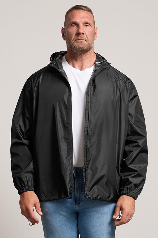 BadRhino Big & Tall Black Pac a Mac Hooded Jacket | BadRhino 1