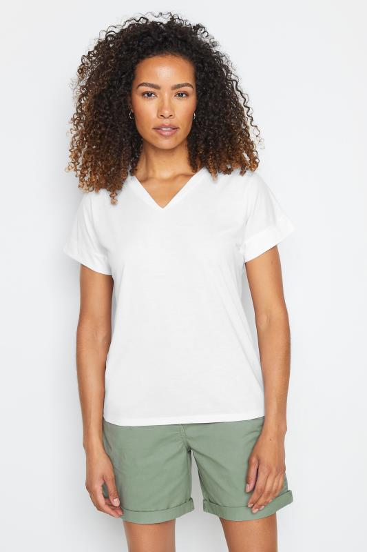 M&Co Premium White Modal V-Neck T-Shirt | M&Co 1