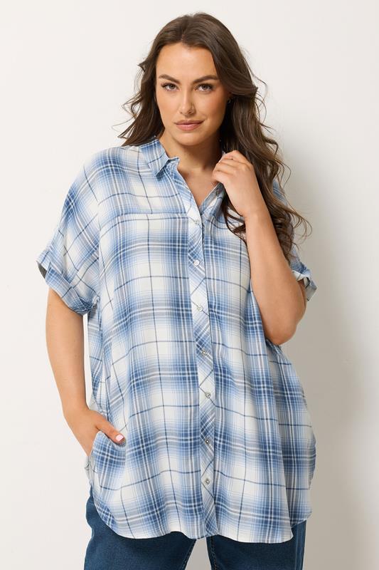 YOURS Curve Blue Checked Shirt