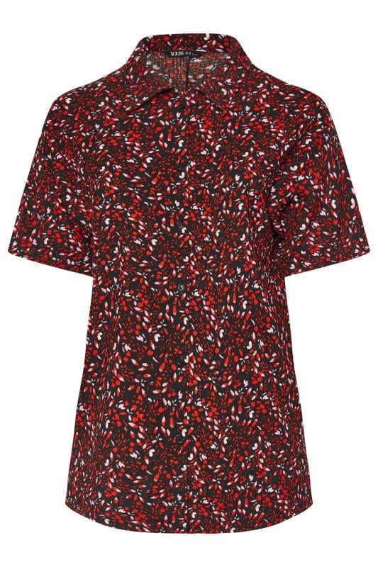 YOURS Plus Size Red Textured Abstract Print Shirt | Yours Clothing 5