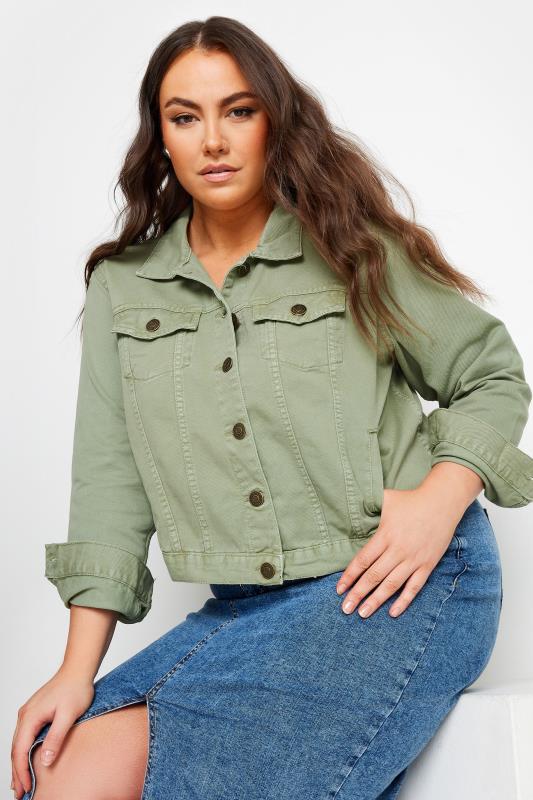 YOURS Plus Size Sage Green Denim Jacket 5