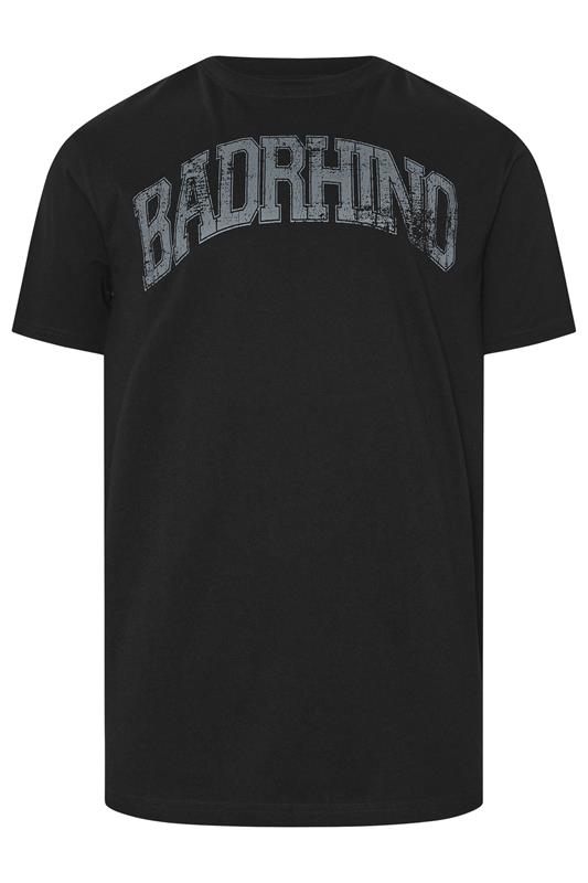 BadRhino Big & Tall Black Distressed Graphic T-Shirt