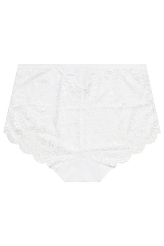 YOURS Plus Size 3 PACK White Lace Trim Briefs | Yours Clothing  7