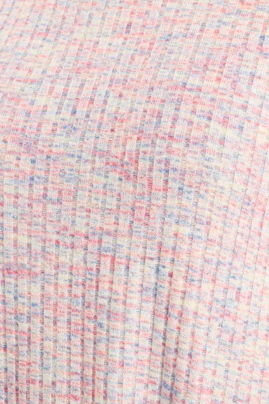 YOURS Plus Size Pink Marl Soft Touch Ribbed Top | Yours Clothing 4