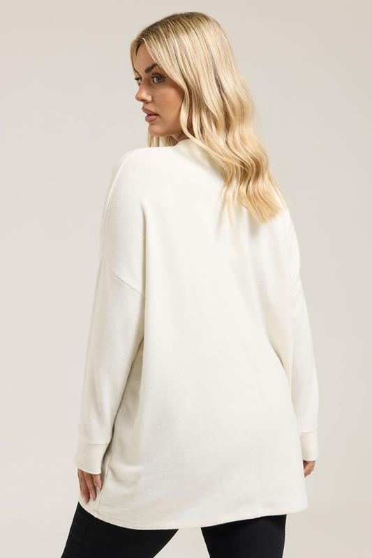 YOURS Plus Size Cream Cherry Sequin Embellished Jumper | Yours Clothing 2