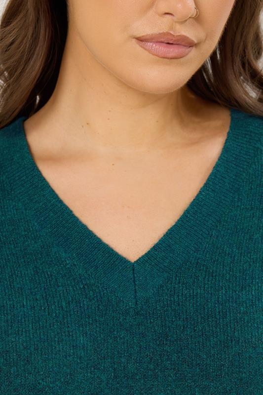 YOURS Plus Size Teal Blue Soft Touch Knitted Jumper | Yours Clothing 5