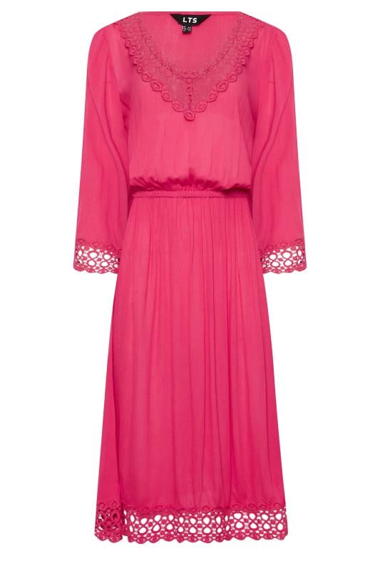 LTS Tall Hot Pink Crochet Kaftan Dress | Long Tall Sally  6