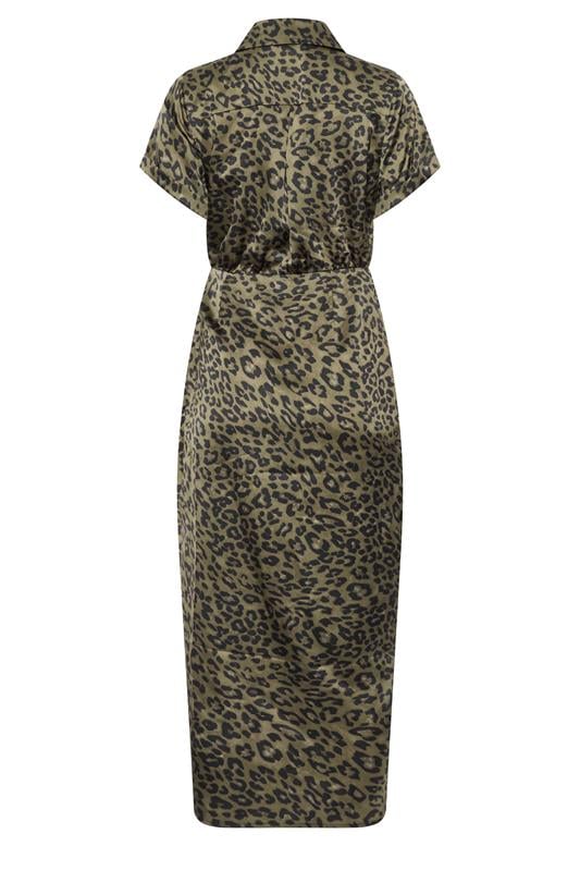 STAR Khaki Green Leopard Satin Maxi Dress | StarByJM 2