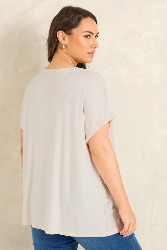 EVANS Plus Size Ivory White Textured Front Top | Evans 2