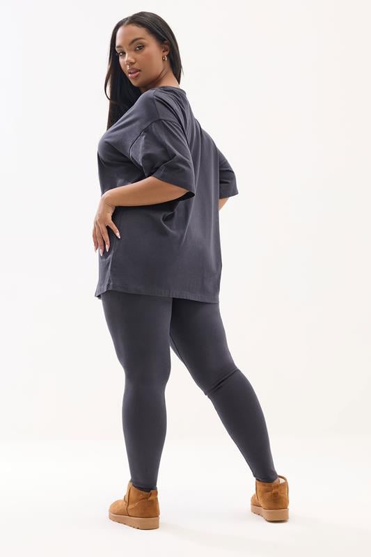 YOURS Plus Size Grey T-Shirt & Legging Set | Yours Clothing 2