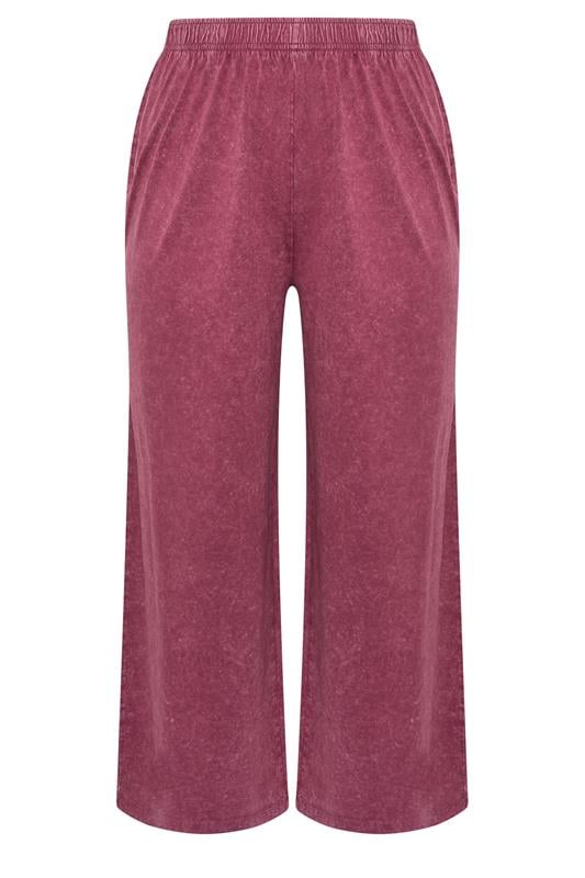 LIMITED COLLECTION Plus Size Red Acid wash Trousers | Yours Clothing 1