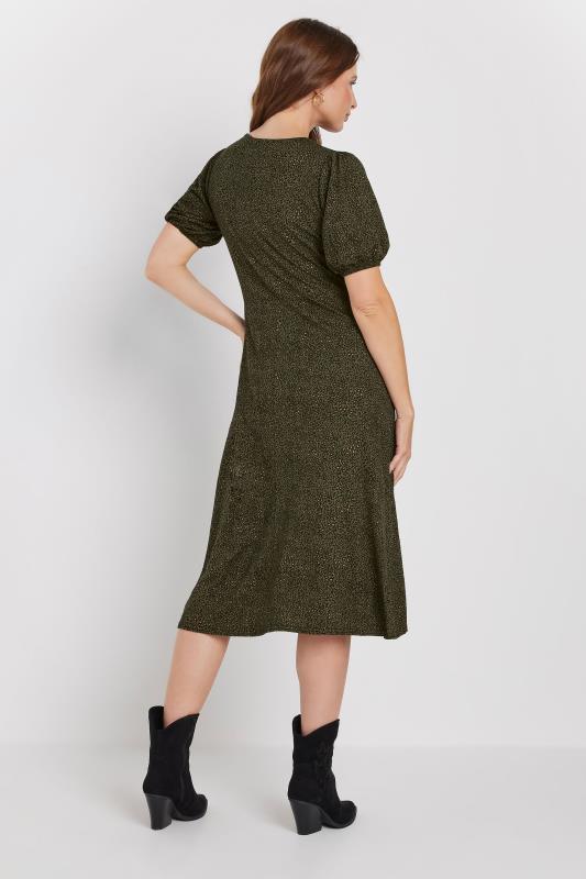 M&Co Khaki Green Animal Markings Keyhole Midi Dress | M&Co  3