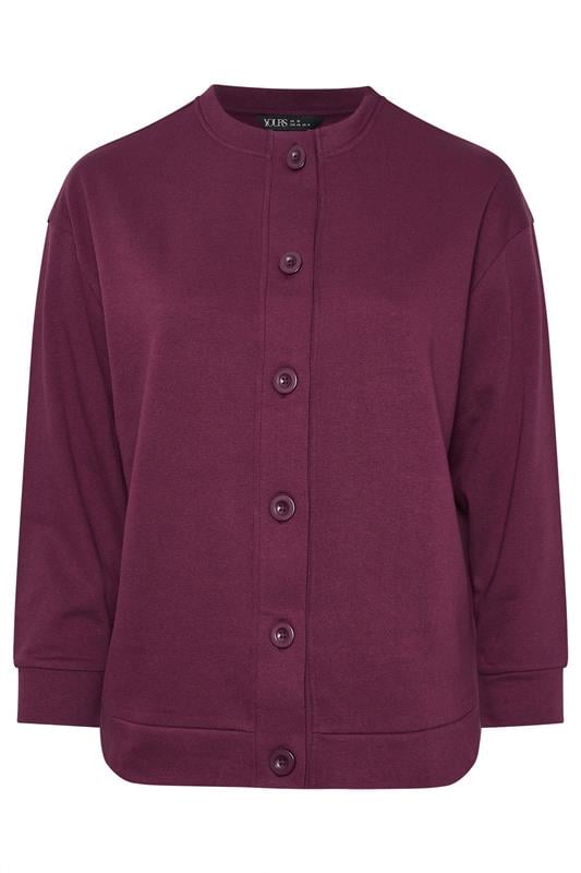YOURS Plus Size Burgundy Red Button Cardigan | Yours Clothing 5