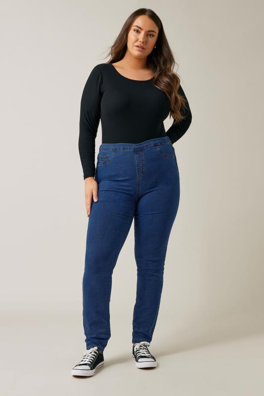 Long Length Mid Wash Denim Jegging 2