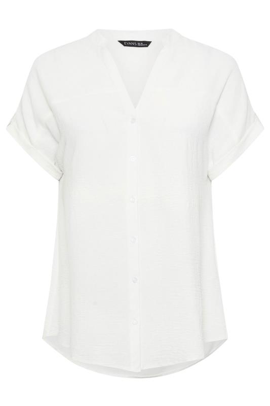 EVANS Plus Size White Short Sleeve Blouse | Evans  5