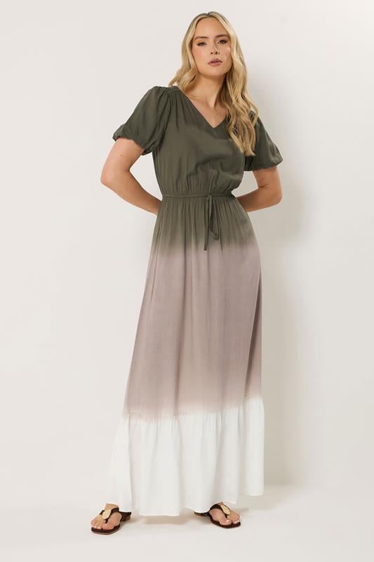 LTS Tall Brown & White Ombre Maxi Dress