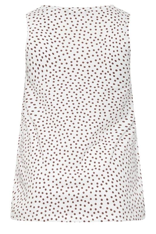 YOURS Plus Size Ivory White Polka Dot Vest Top | Yours Clothing 2